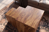 Beistelltisch MADEIRA 3er-Set Sheesham-Holz braun Stein-Finish