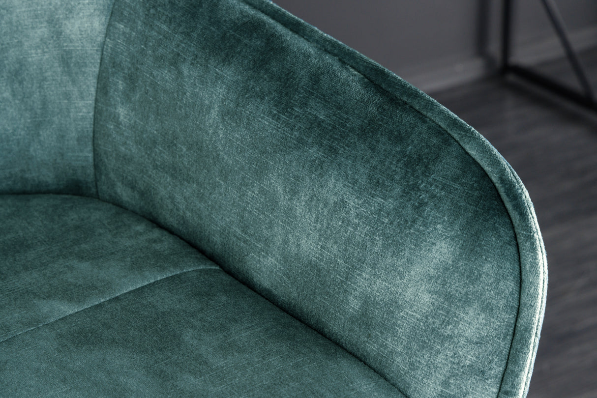 Bar chair EUPHORIA 74cm velvet teal