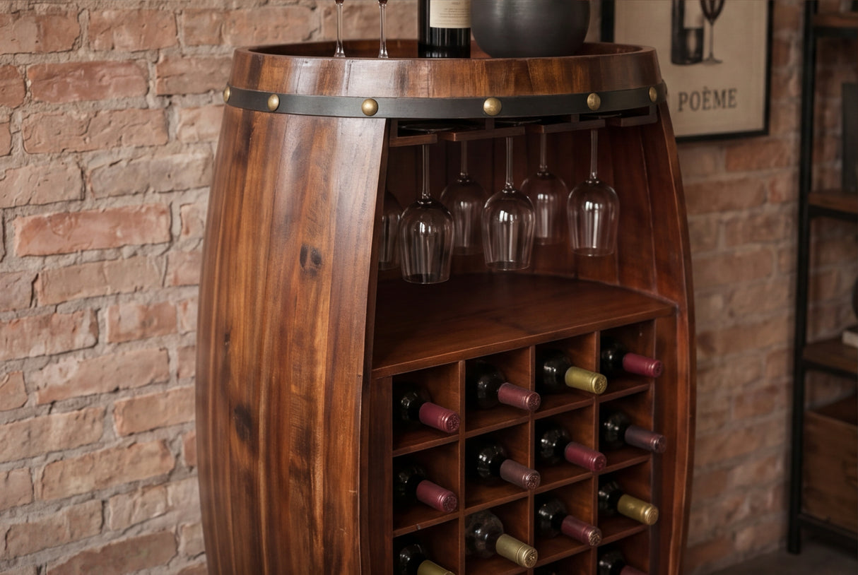 Weinregal BODEGA 100cm für 24 Flaschen Massivholz Tannenholz braun