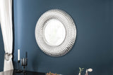 Wall mirror ORIENT 60cm hammer stroke effect silver