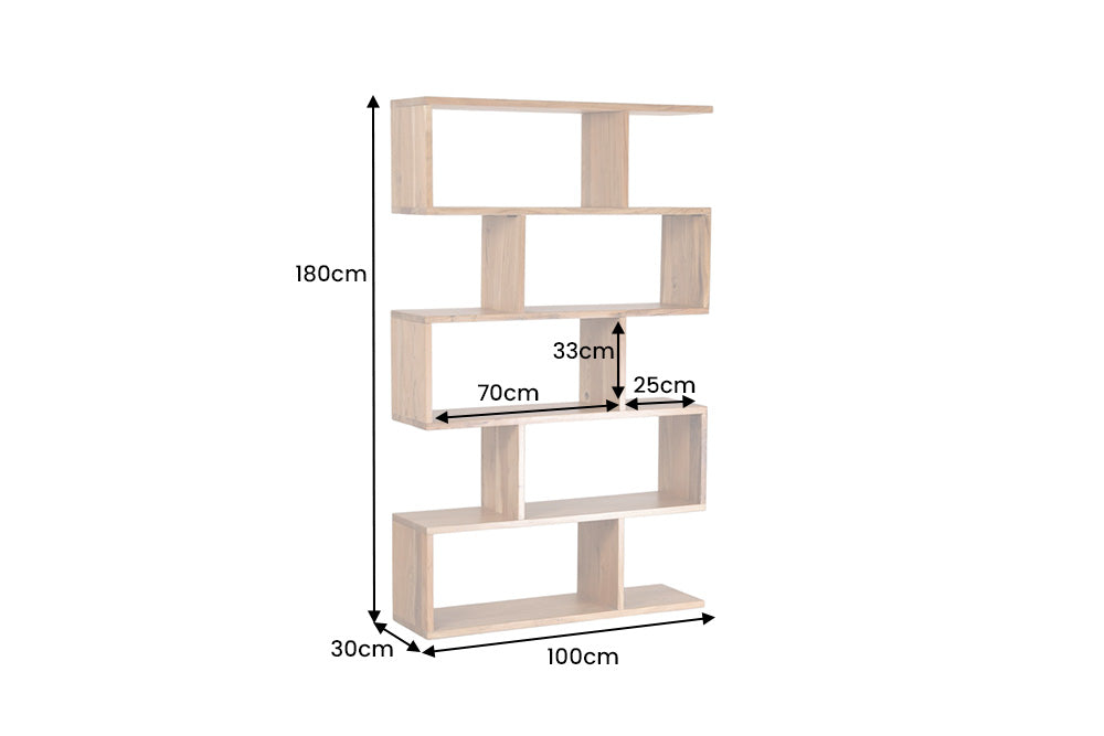 Regal SNAKE 180 cm Akazienholz natur