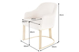 Stuhl EXTRAVAGANCIA beige Cord mit Armlehnen und champagnergoldenem Gestell