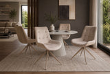 Chair DIVANI retro style velvet microfibre champagne beige