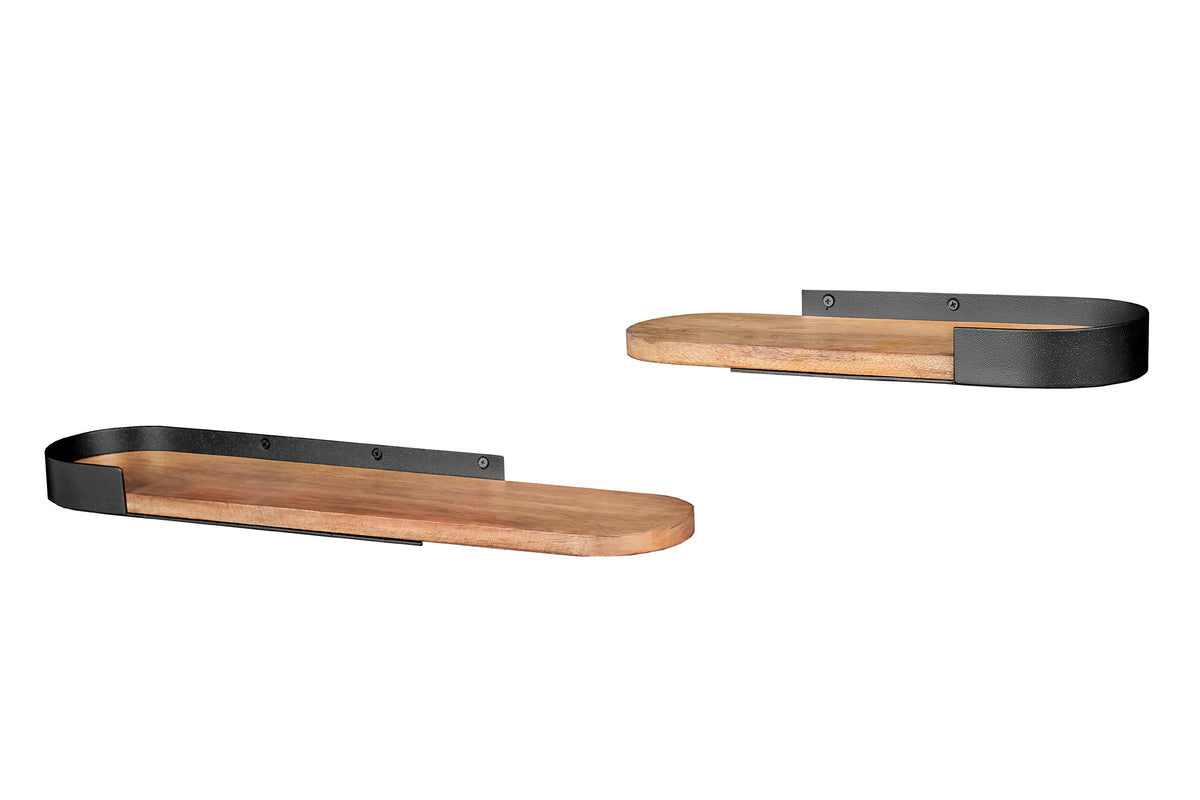 Nástěnná police PURE NATURE 40-60cm sada 2 ks – přírodní