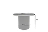 Dining table UNIQUE 120cm round dark frame ceramic grey marble top