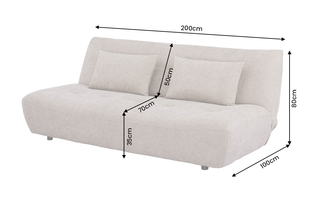 Schlafsofa ELYPSE 200cm 3-Sitzer Chenille Greige