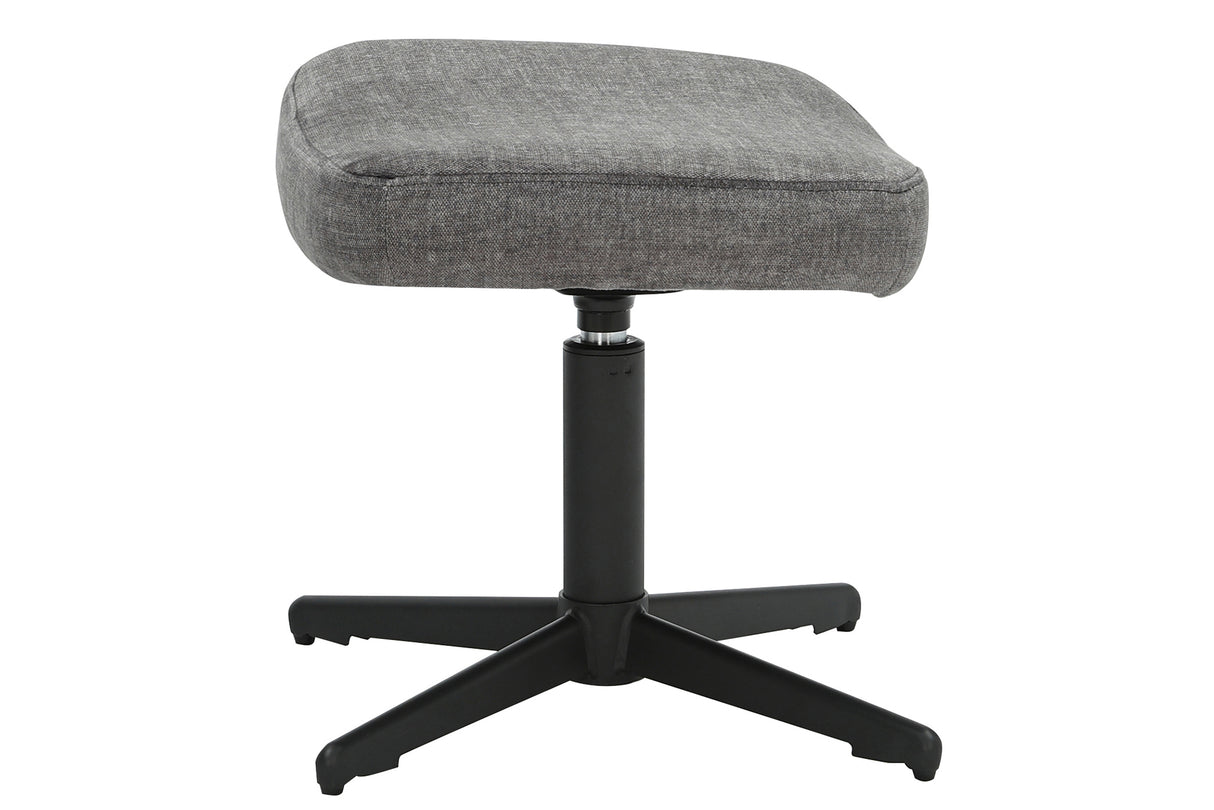 Hocker VOGUE 45cm drehbar Samt grau mit schwarzem Metallgestell