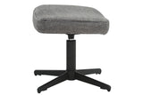 Hocker VOGUE 45cm drehbar Samt grau mit schwarzem Metallgestell