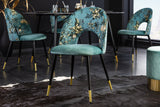 Chair PRÊT-À-PORTER BOUTIQUE velvet turquoise w/ golden foot caps