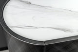 Sideboard REFLECTION 150cm 3D effekt antracite w/ ceramic marble top white