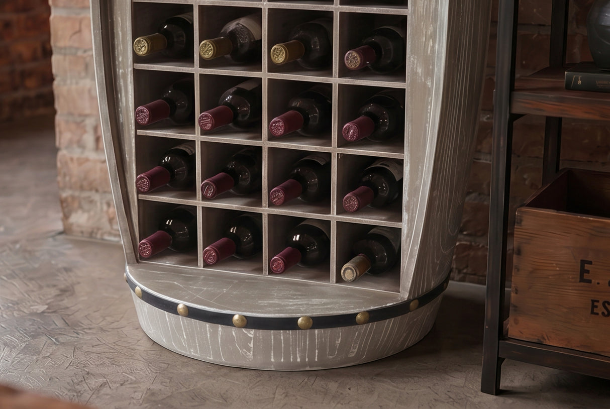 Wine shelf half BODEGA 100cm for 24 botttles massive fir wood natural