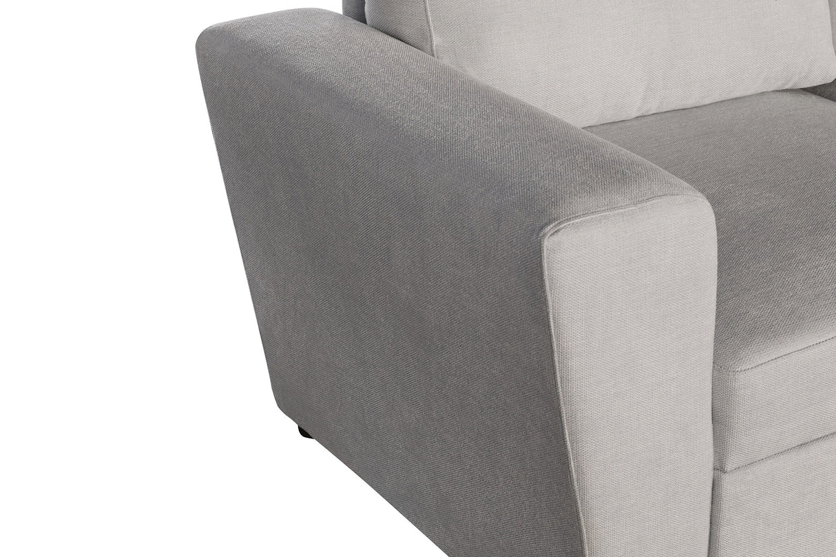Sofa bed APARTMENT 245cm 3-seater w/ ottoman and storage space textured fabric beige