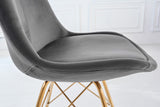 Chair SCANDINAVIA MASTERPIECE velvet dark grey with golden legs