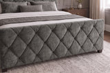 Bett ELYSIUM 180x200cm mit Stauraum Samt dunkelgrau
