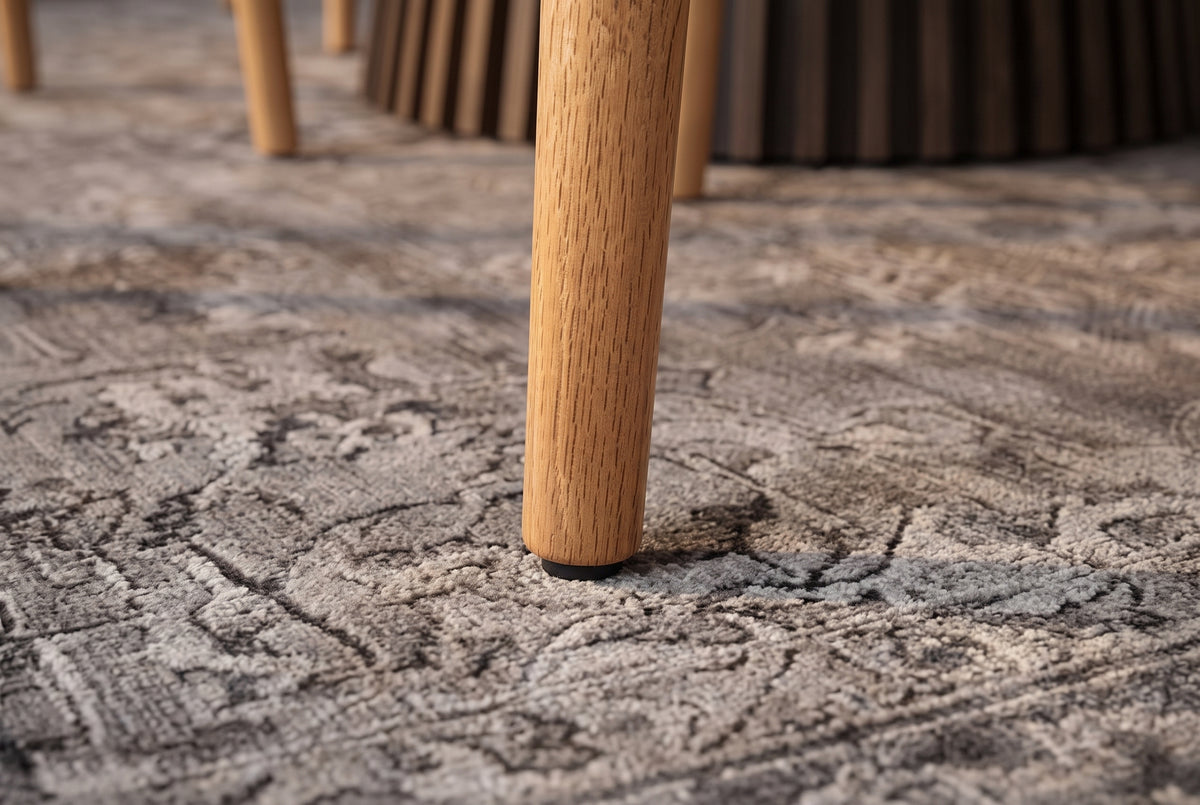 Chair VALHALLA WOOD textured fabric creamy and oak wood natural