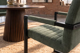 Freischwinger LOFT mit Armlehnen Kord grün Metallgestell schwarz