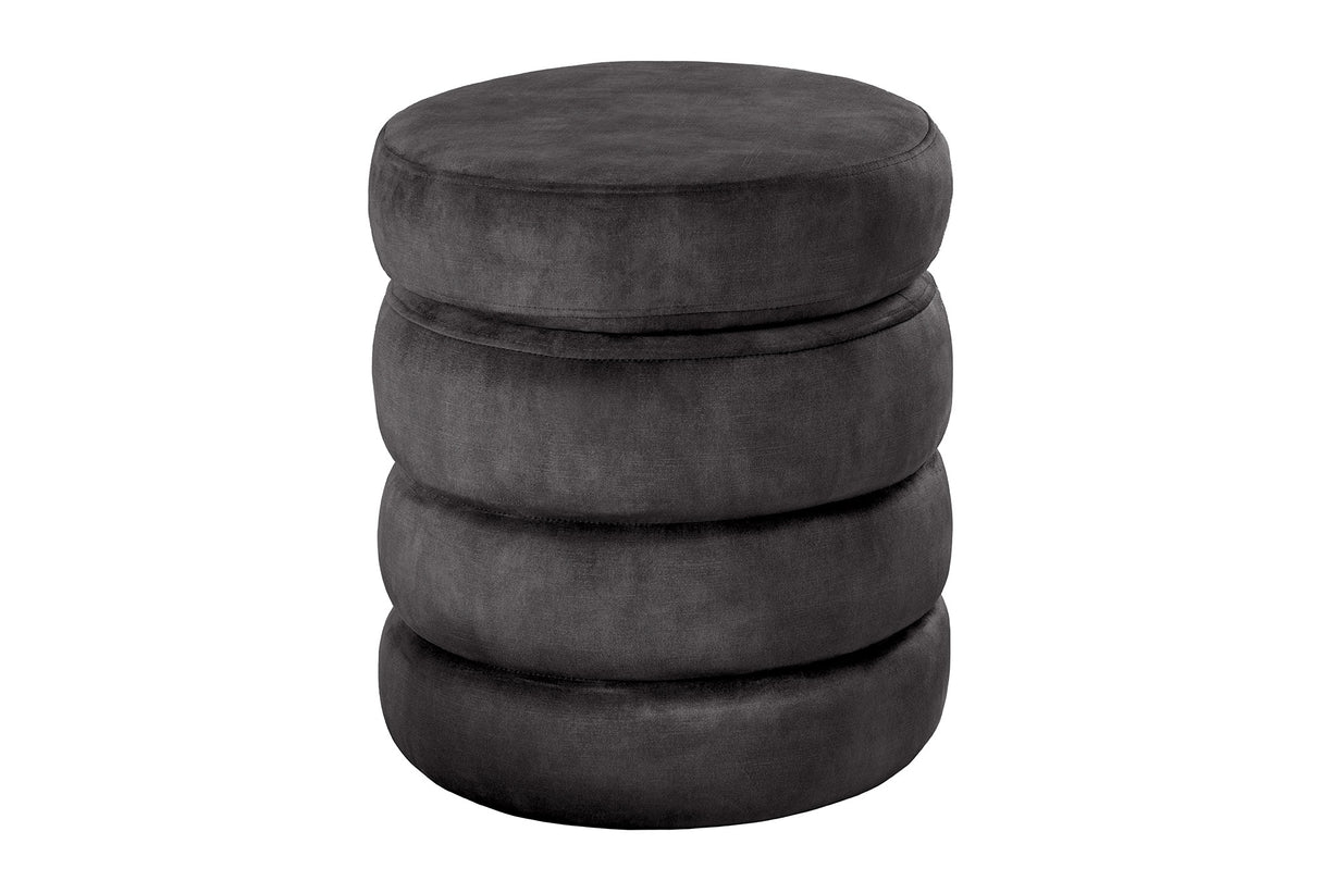 Hocker VOQUE 50cm Samt grau mit Stauraum