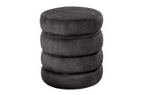 Hocker VOQUE 50cm Samt grau mit Stauraum