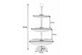 Etagere ORIENT 65cm 3 Tabletts mit Hammerschlageffekt silber