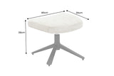 Stool CLOUD 45cm rotatable textured fabric champagne beige w/ black metal frame