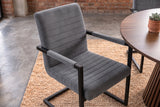 Cantilever chair LOFT w/ armrests cord grey metal frame black