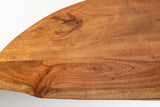 Wandspiegel 100cm rund, natürliche Kante, braunes Akazienholz
