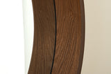 Wall mirrow PORTRAIT 70cm round walnut wood veneered