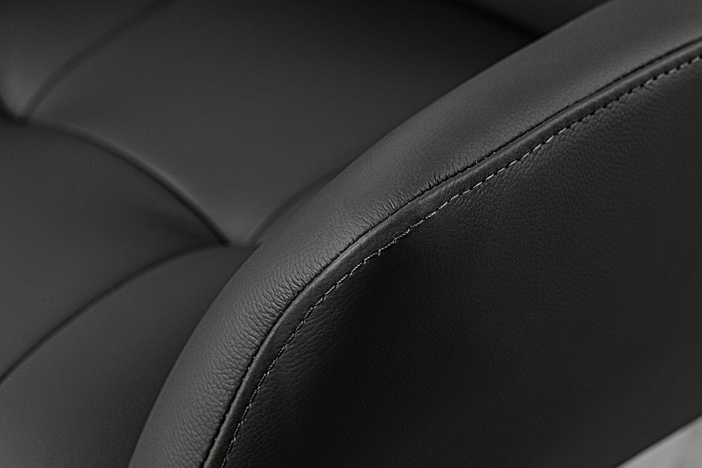 Swivel chair SIGNATURE 360° w/ armrests spring core leather black rotatable