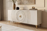 Sideboard GOLDEN SUNSET 180cm 3D mango wood white
