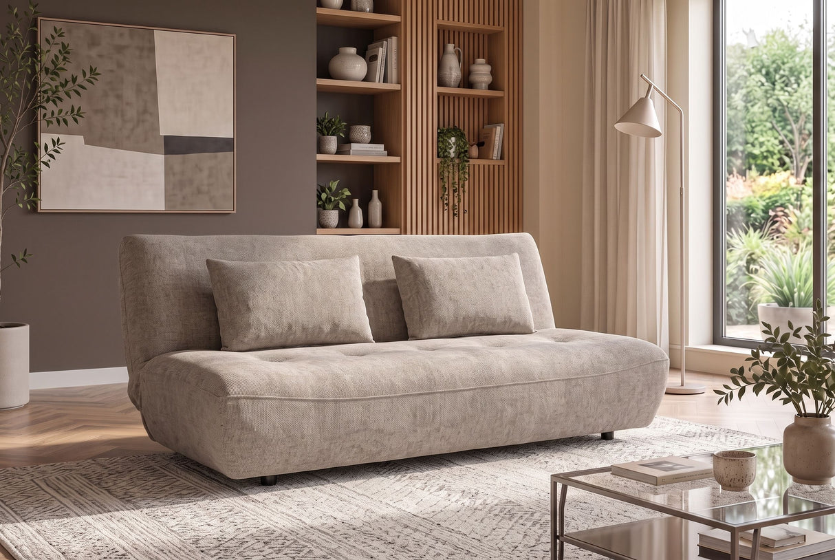Schlafsofa ELYPSE 200cm 3-Sitzer Chenille Greige