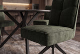 Swivel chair LUGANO 360° auto-return 150 kg load capacity spring core velour velvet moss green black