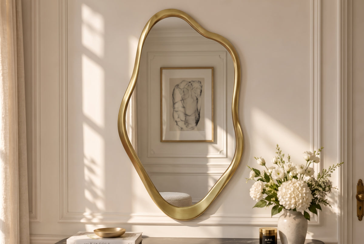 Wall mirror EMBER 100cm frame gold