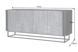 Sideboard CROCO 180cm 3D grey black mango wood