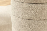Stool VOQUE 50cm bouclé taupe w/ storage space