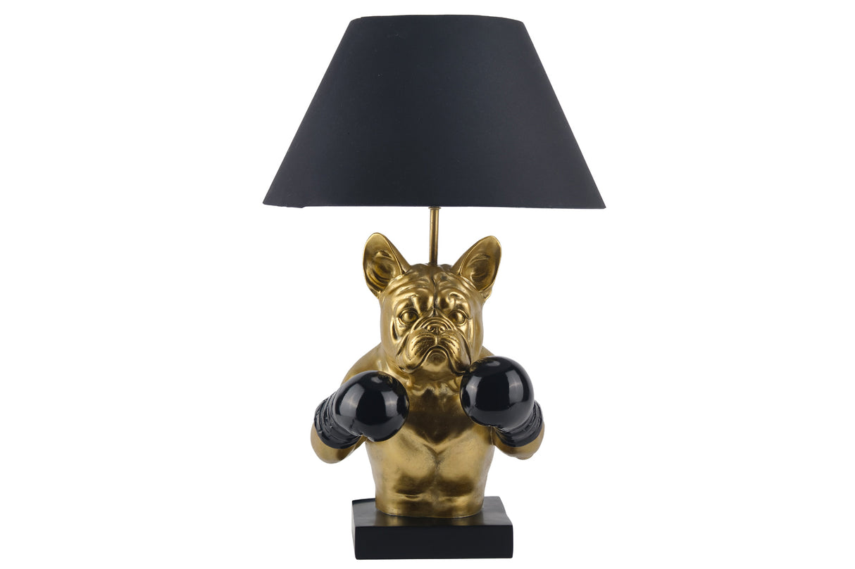 Tischleuchte BULLDOG 55 cm, gold, schwarzer Schirm