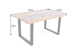 Esstisch LIQUID 160cm Akazienholz blaue Epoxidleiste