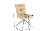 Swivel chair LUGANO 360° auto-return 150 kg load capacity spring core velvet mustard yellow black