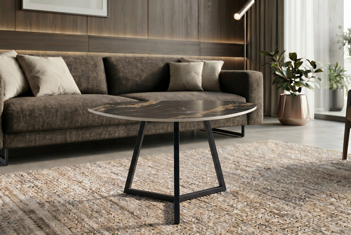 Coffee table MARVELOUS 70cm aurora oro ceramic black gold sand