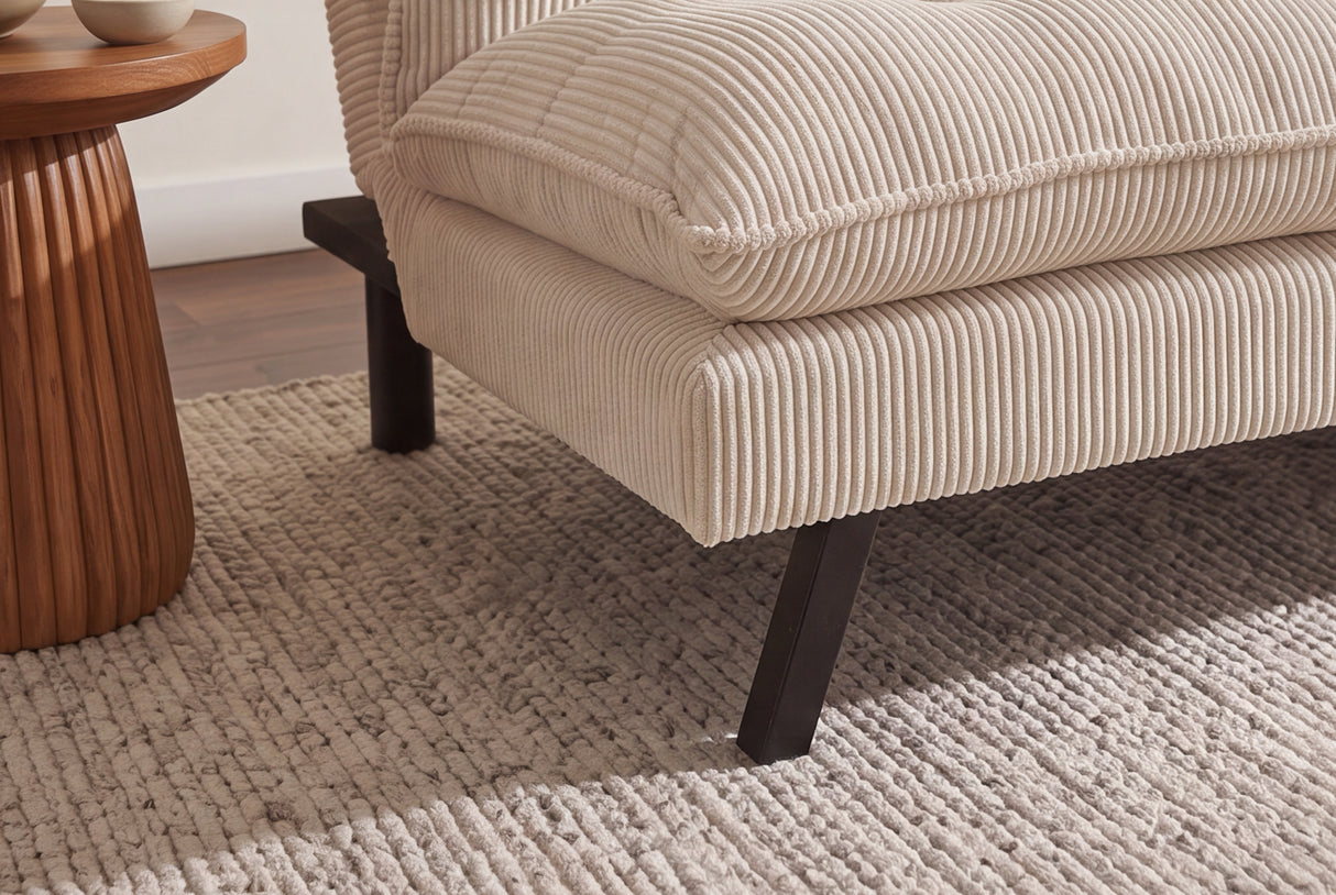 Sofa bed COCOONING 190cm 3-seater cord beige