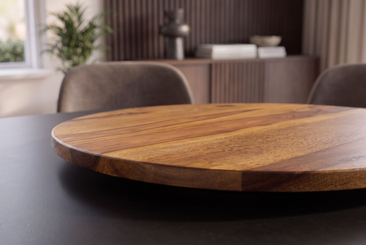 Turnplate MAKASSAR 50cm 360° sheesham wood brown stone finish