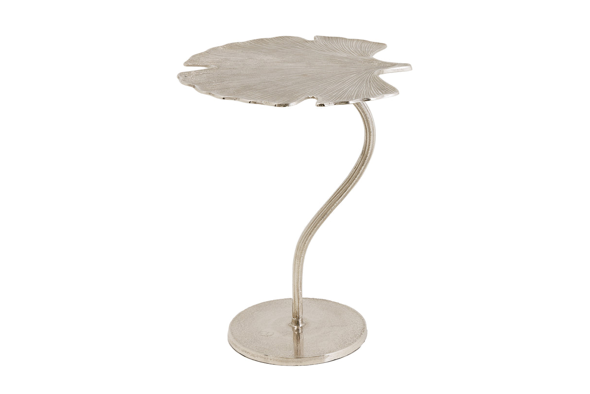 Side table GINKGO LEAF 53cm silver