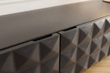 TV-Board VULCANO 160cm 3D hängend mit Kabelloch Mangoholz schwarz