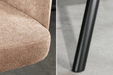 Barhocker BIG GEORGE mit Armlehnen Flachgewebe Samt champagnerbeige drehbar