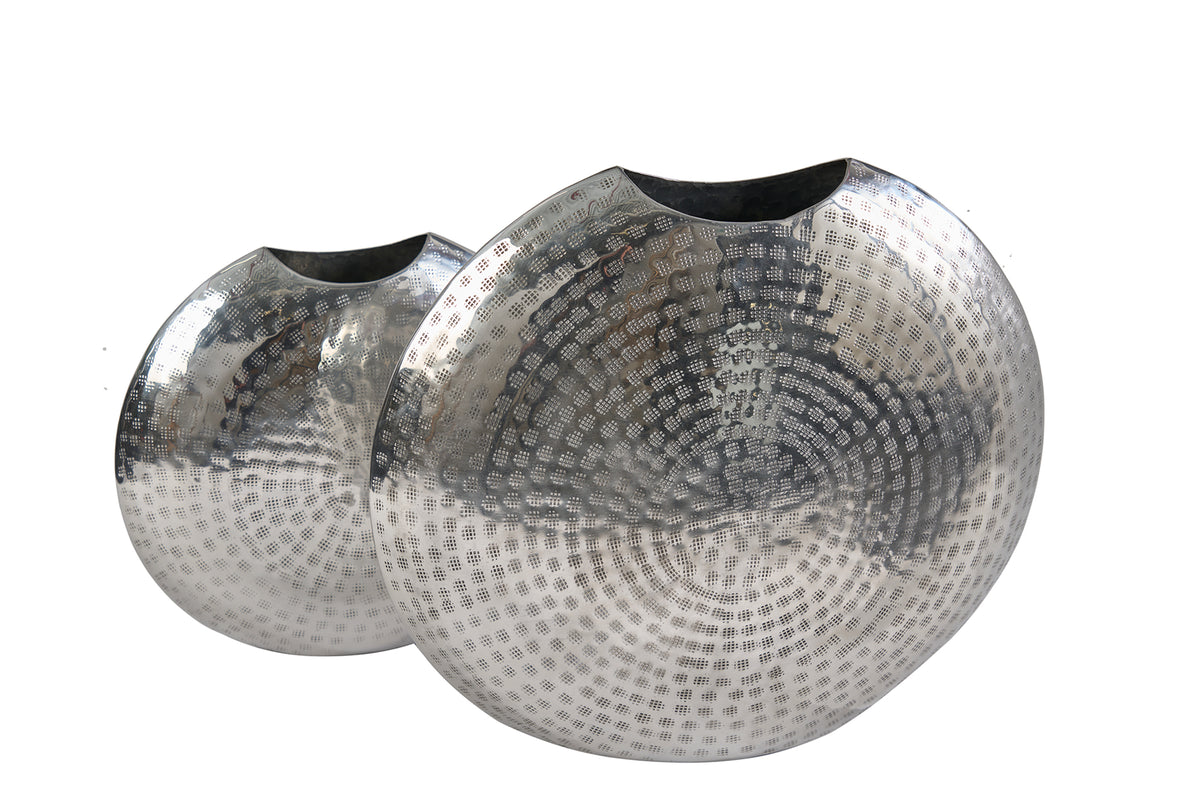 Váza ORIENTAL 30-40cm sada 2 ks stříbrná