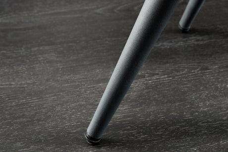 Stool SCANDINAVIA w/ black metal legs chenille fabric champagne
