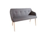 Bench SCANDINAVIA 116cm with armrests textured fabric dark grey