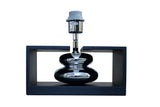 Tischleuchte GRACIA 35cm m/ verstellbarem Lampenschirm schwarz-silber