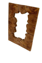 Wandspiegel MOSAIC 90cm Teakholz naturbraun handgefertigt