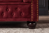 Sofa CHESTERFIELD 205cm 3-Sitzer Samt Rot
