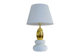 Table lamp STONES OF ZEN 45cm w/ adjustable lampshade white gold